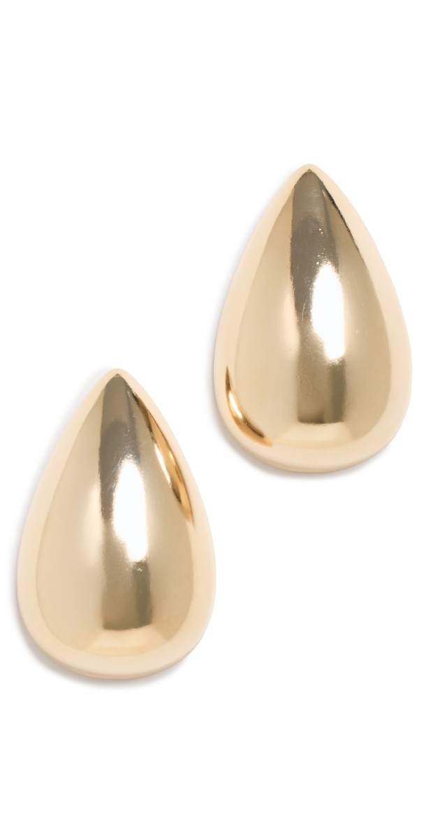 By Adina Eden Solid Chunky Teardrop Hoop Earrings Gold