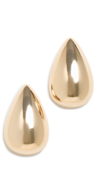 By Adina Eden Solid Chunky Teardrop Hoop Earrings Gold