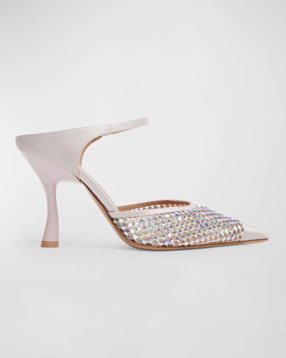 Vega Crystal Mesh Net Mule Pumps