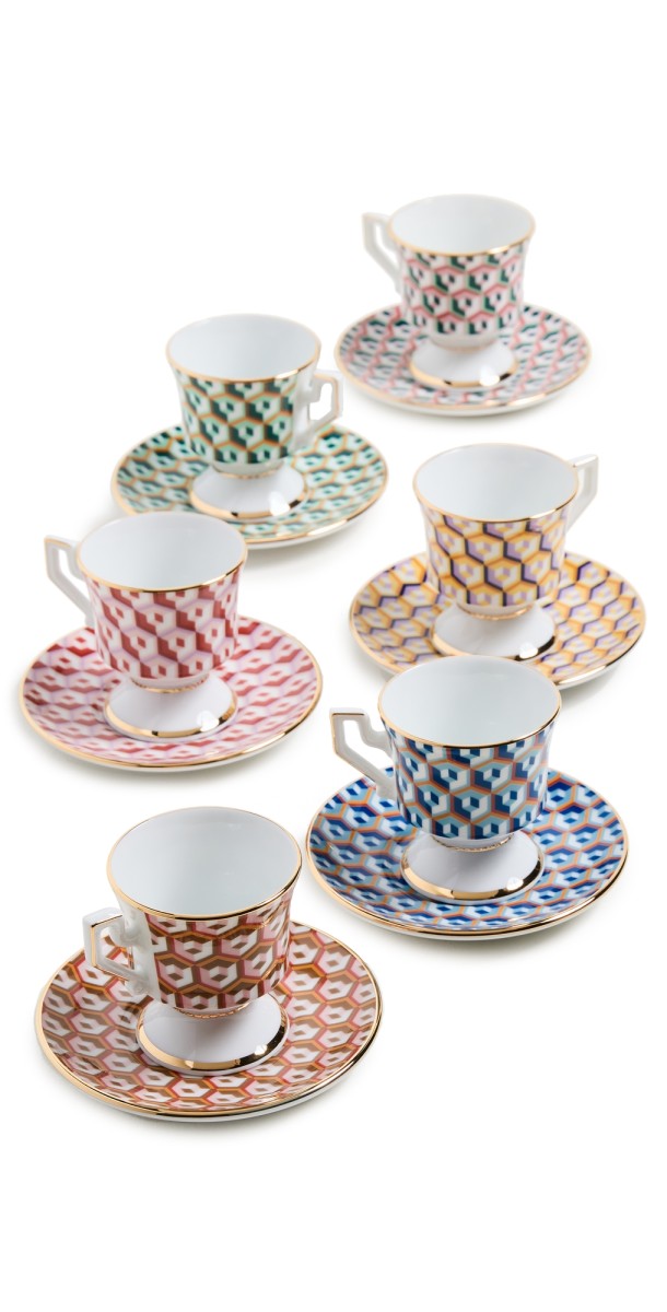 La Double J Espresso Cup Set of 6 Cubi Mix