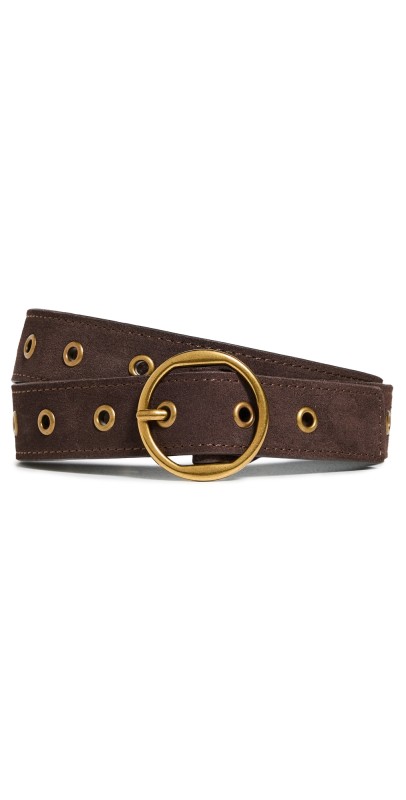 FRAME Petit Circle Belt Espresso Suede