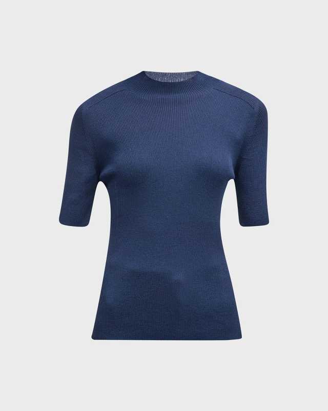 Ribbed Mock-Neck Sweater
