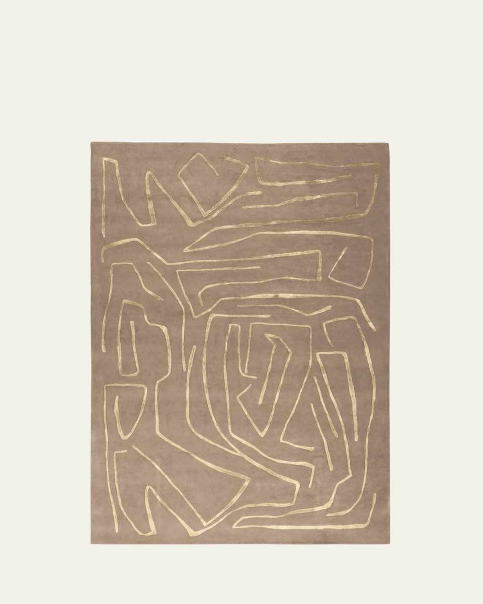 Tableau Salmon Hand-Knotted Rug, 8' x 10'