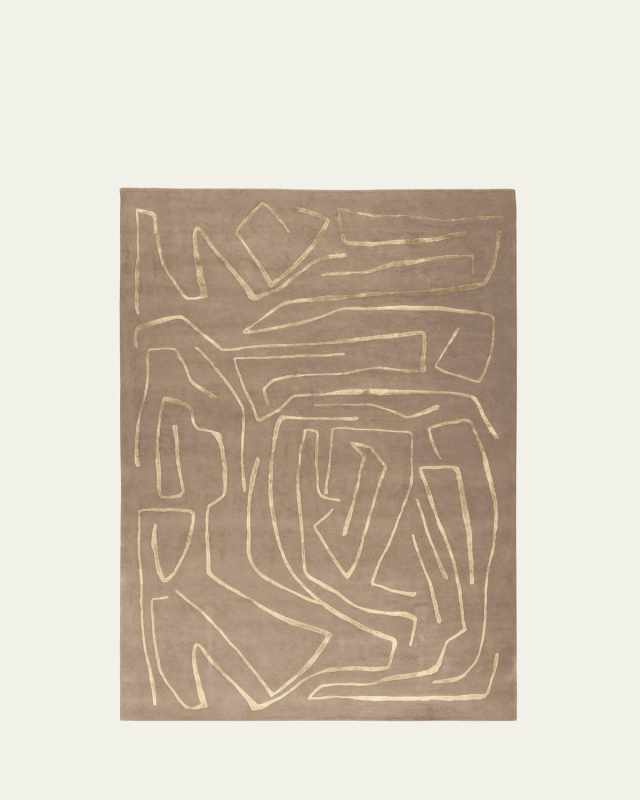 Tableau Salmon Hand-Knotted Rug, 8' x 10'
