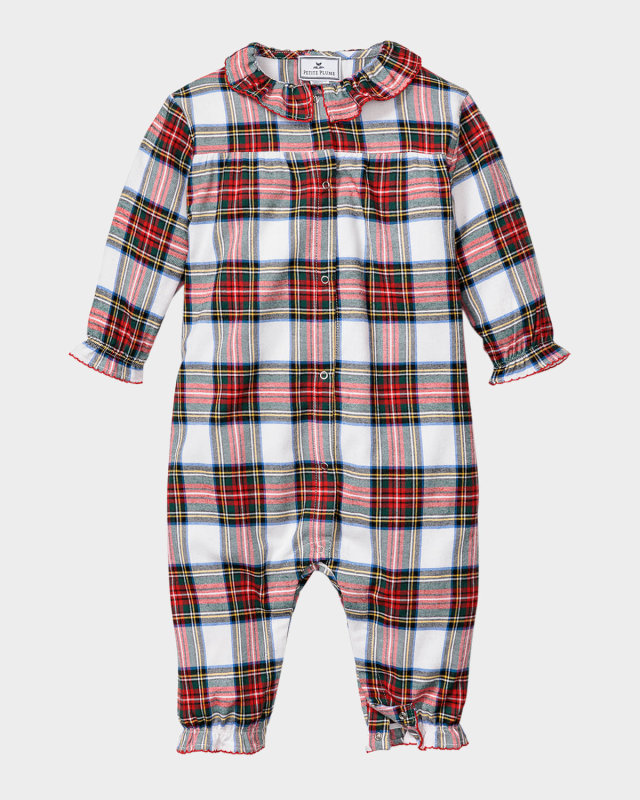 Girl's Madeline Balmoral Tartan Coverall, Size Newborn-24