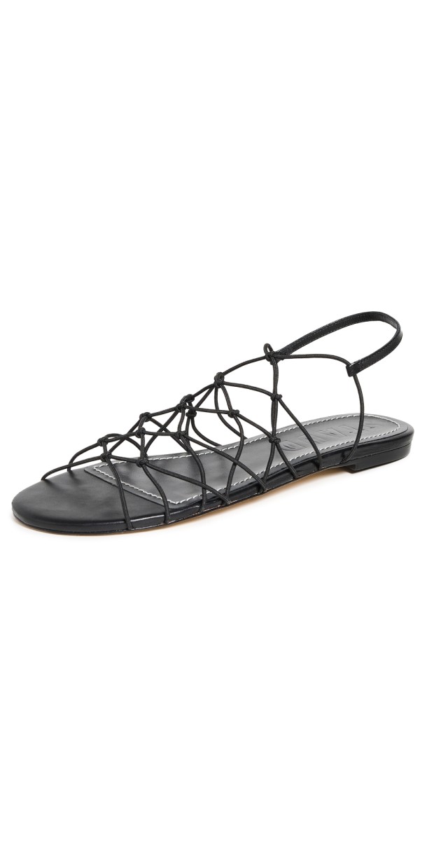 STAUD Gio Knot Sandals Black