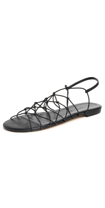 STAUD Gio Knot Sandals Black