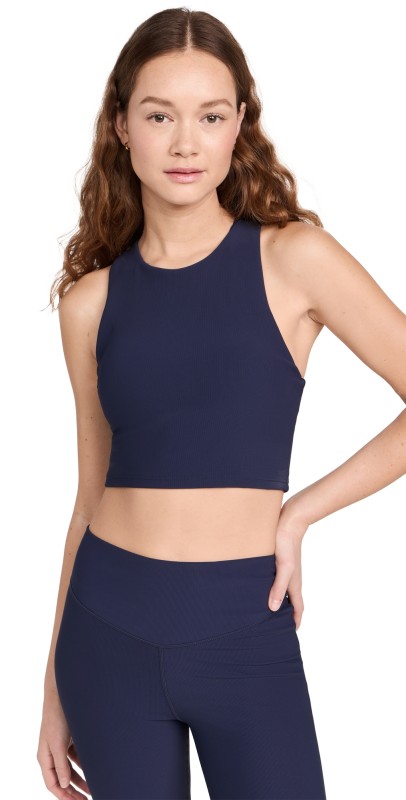 The Upside Ribbed Samara Crop Top Navy