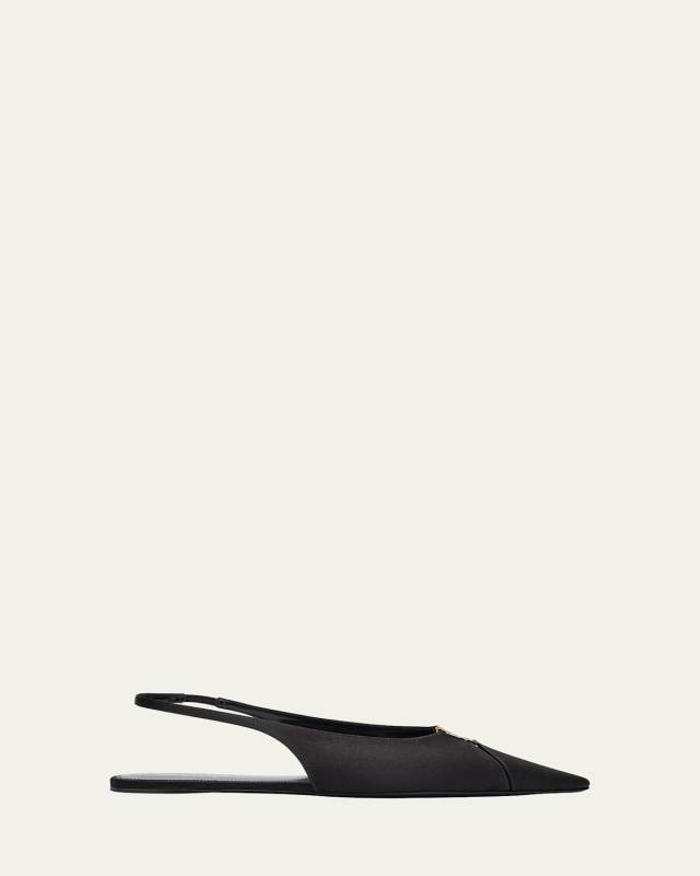 Babylone Satin Slingback Ballerina Flats