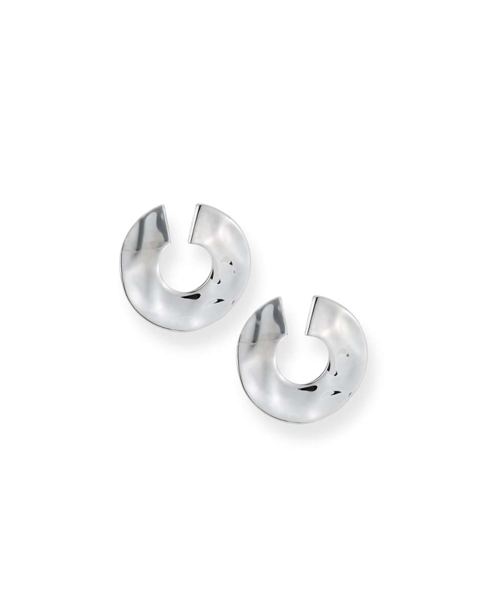 925 Senso Open Wavy Disc Earrings