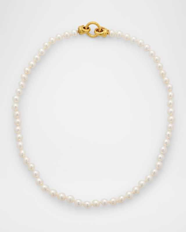 Serena Clasp Necklace with 6-6.5mm Freshwater Pearls