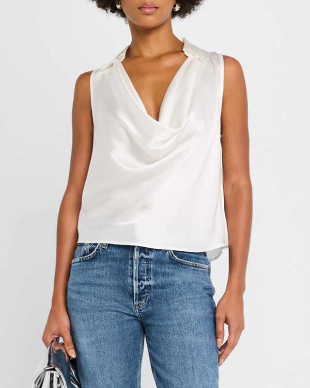 Colter Cowl-Neck Silk Blous
