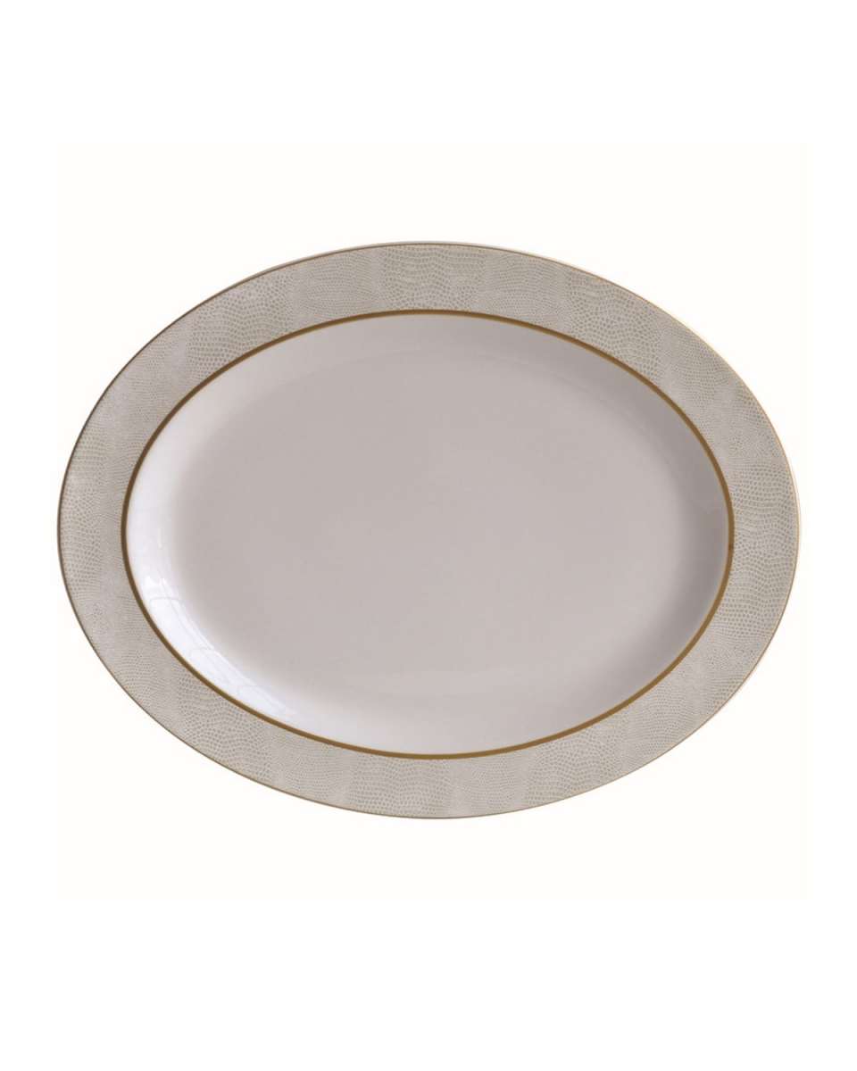 Sauvage White Oval Platter, 13"