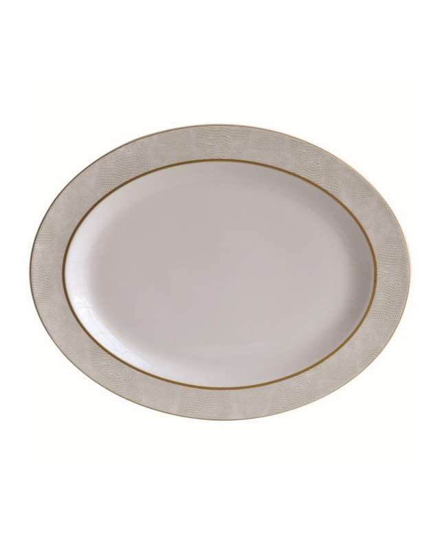 Sauvage White Oval Platter, 13"