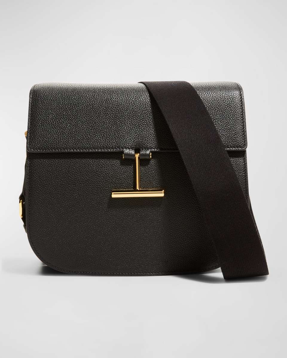 Tara Medium Crossbody in Grained Leather with Webbed Strap