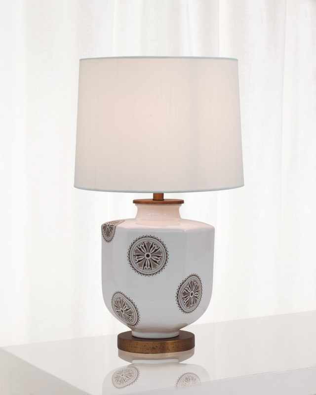 Temba Table Lamp, Brown/White