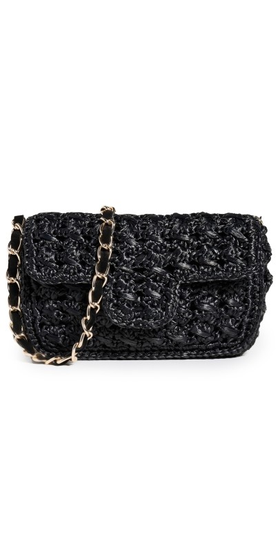 Caterina Bertini Woven Shoulder Bag Black