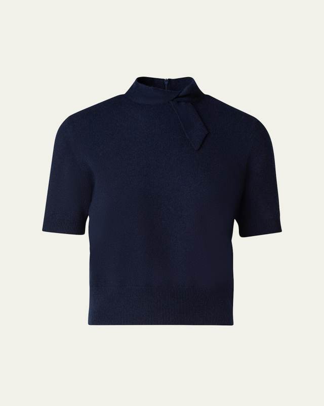 Cashmere Knit Top with Knot Detail