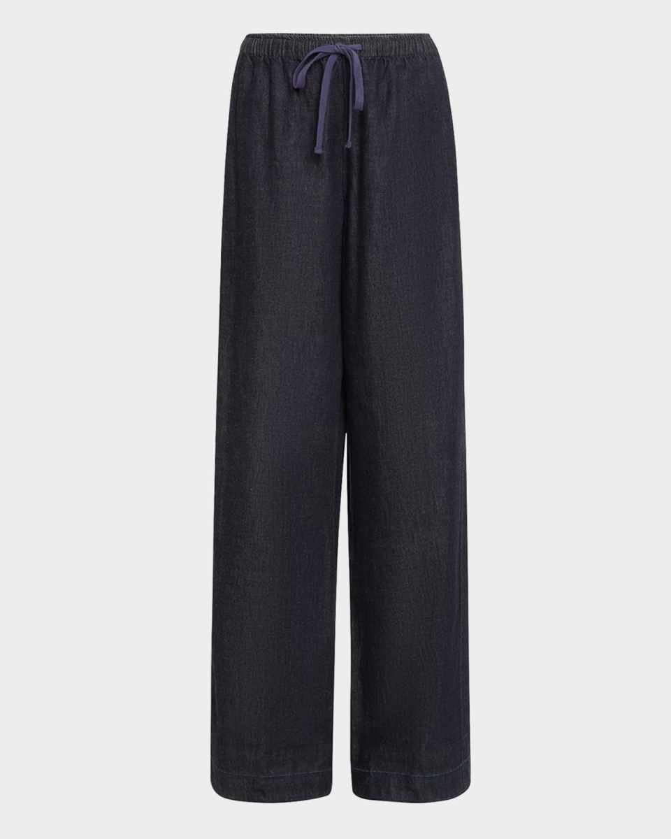 Low-Rise Wide-Leg Cotton Twill Pants