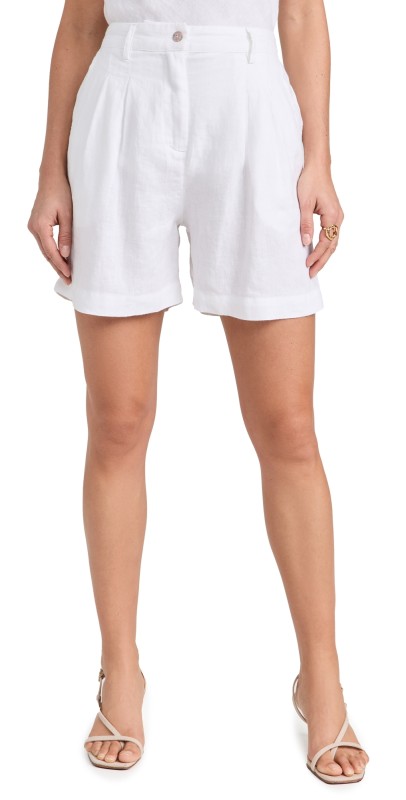 DONNI. The Linen Pleated Shorts Powder