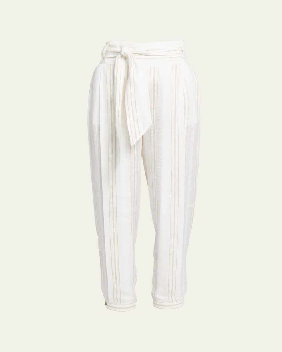Gustel New Summertime Line Belted Flax Pants