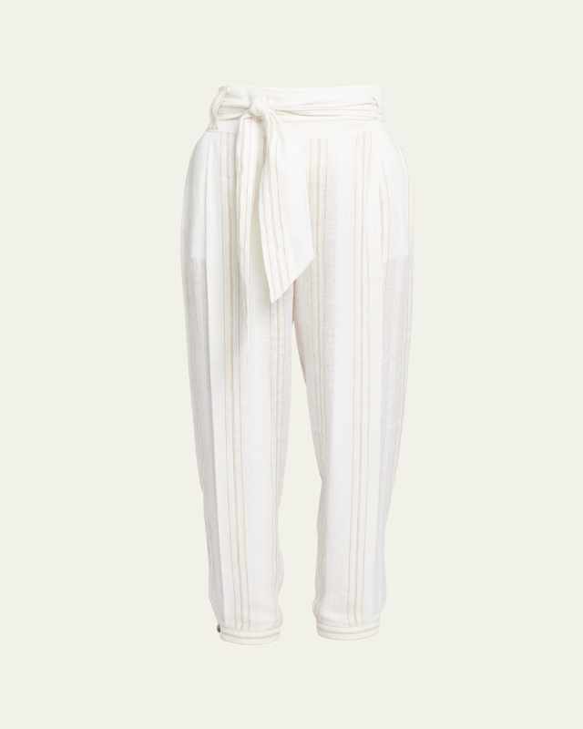 Gustel New Summertime Line Belted Flax Pants