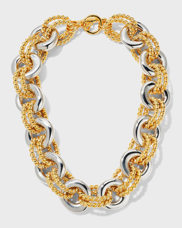 Gold and Silver Link Necklace