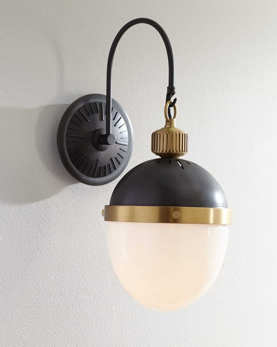 Blackened and Natural Brass Otis Sconce