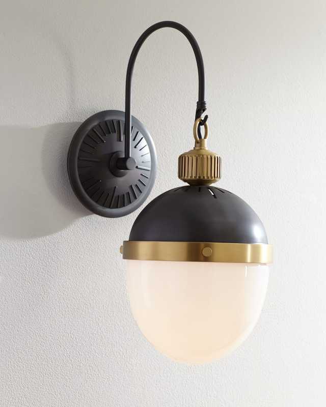 Blackened and Natural Brass Otis Sconce