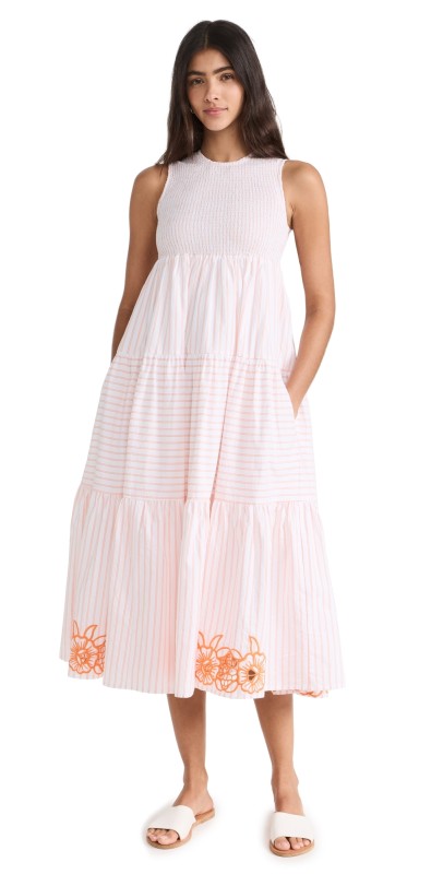 Fanm Mon Begonville Dress Orange Stripes