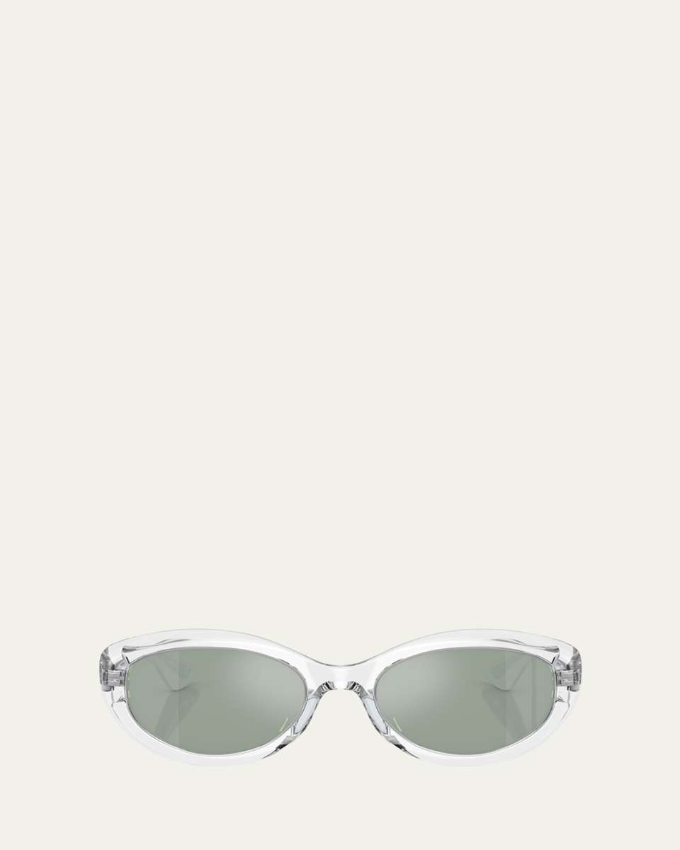 Transparent Acetate Oval Sunglasses