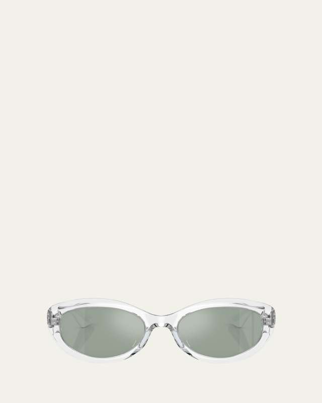 Transparent Acetate Oval Sunglasses