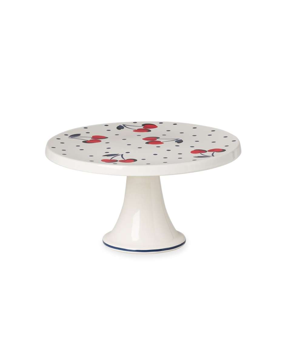vintage cherry dot cake plate