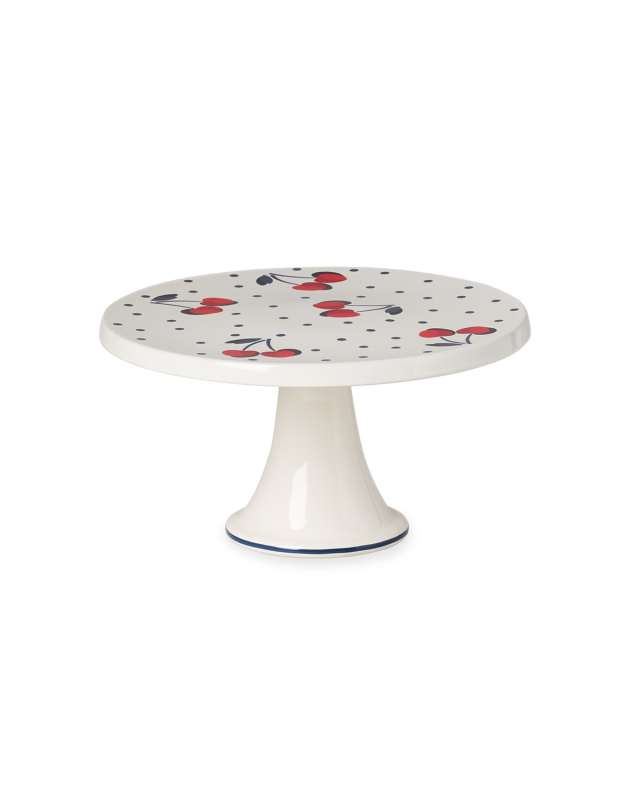 vintage cherry dot cake plate