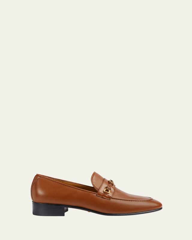 Ed Leather Medallion Strap Loafers