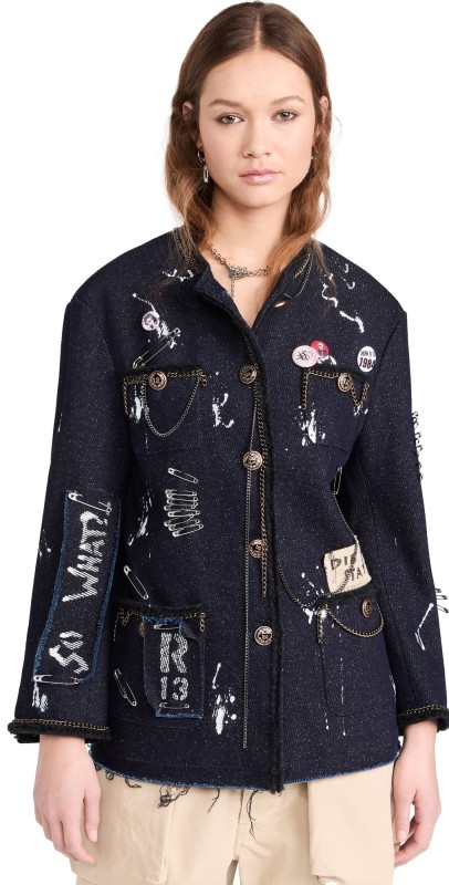 R13louch Chore Jacket Indigo Tweed