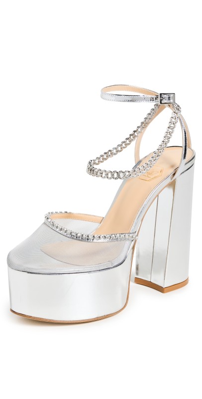Nalebe Stellar Platform Iridescent Heels Silver