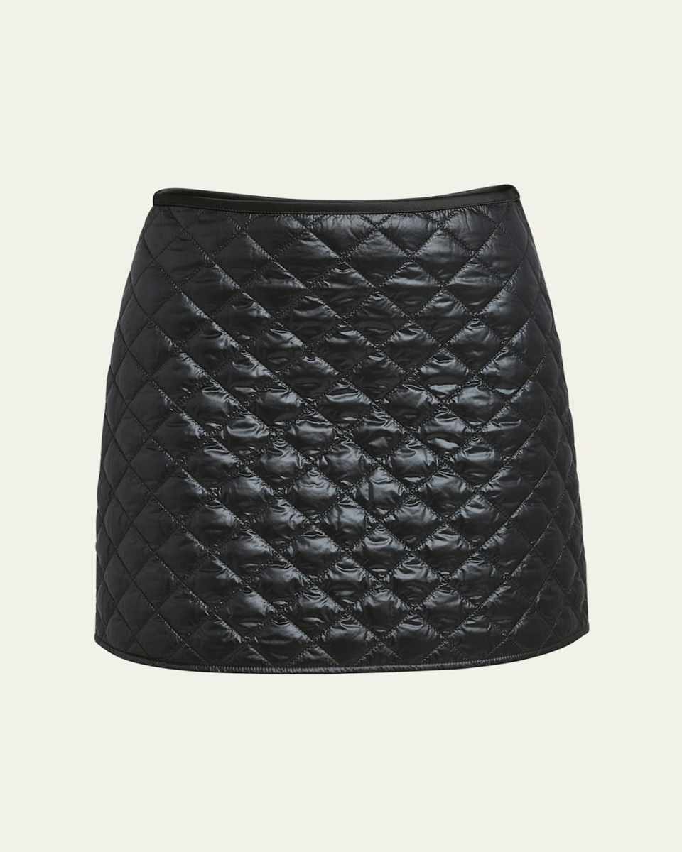 Diamond-Quilted Mini Skirt