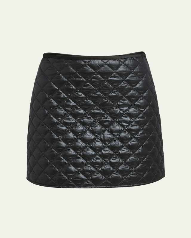 Diamond-Quilted Mini Skirt