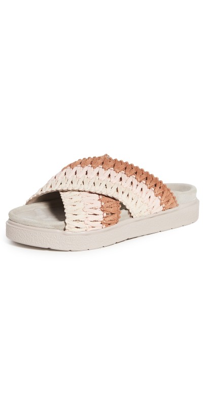 Inuikii Knitted Crossed Slides Rose