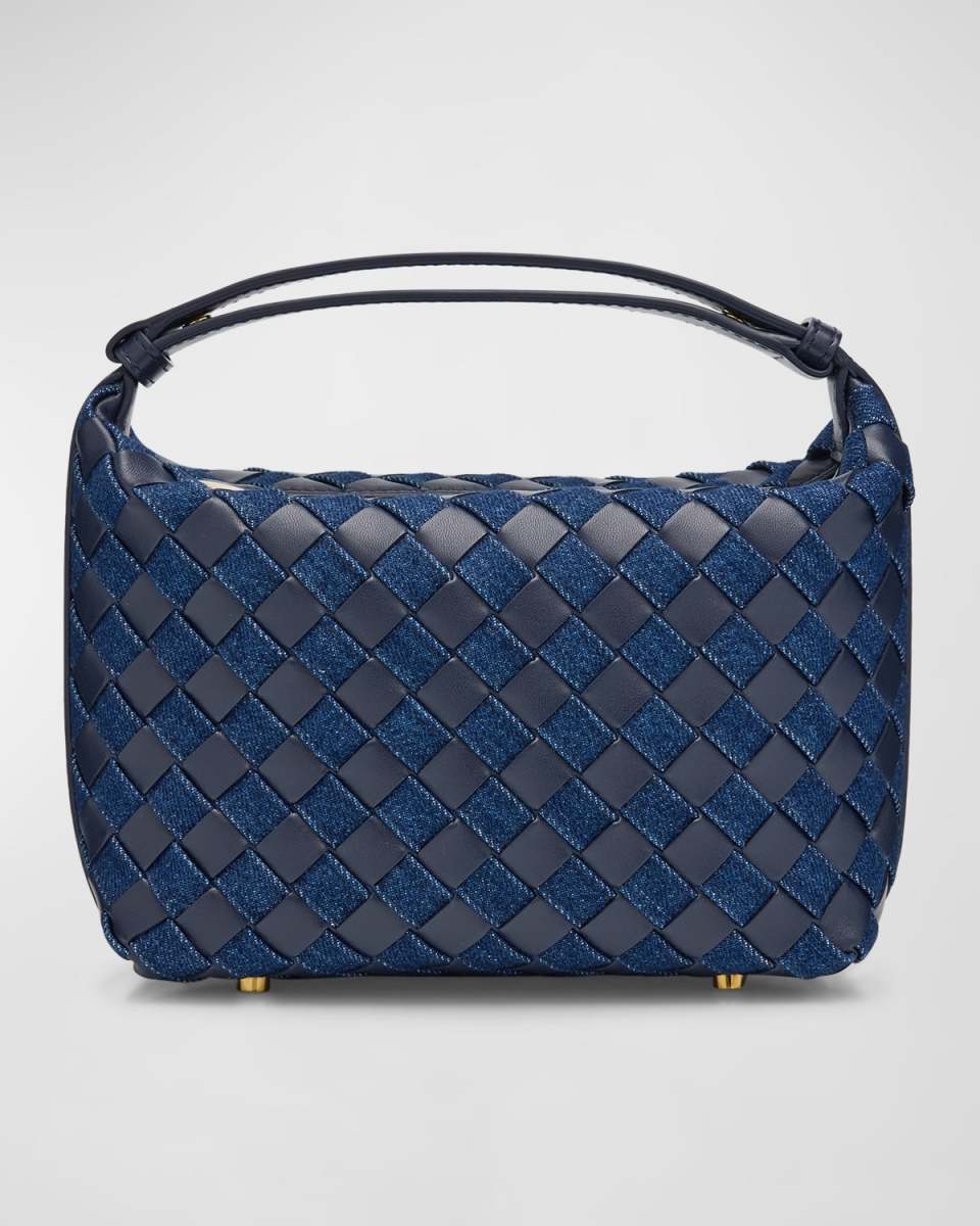 Mini Wallace Denim Top-Handle Bag