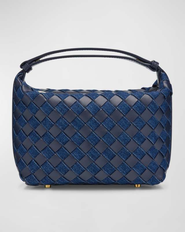 Mini Wallace Denim Top-Handle Bag