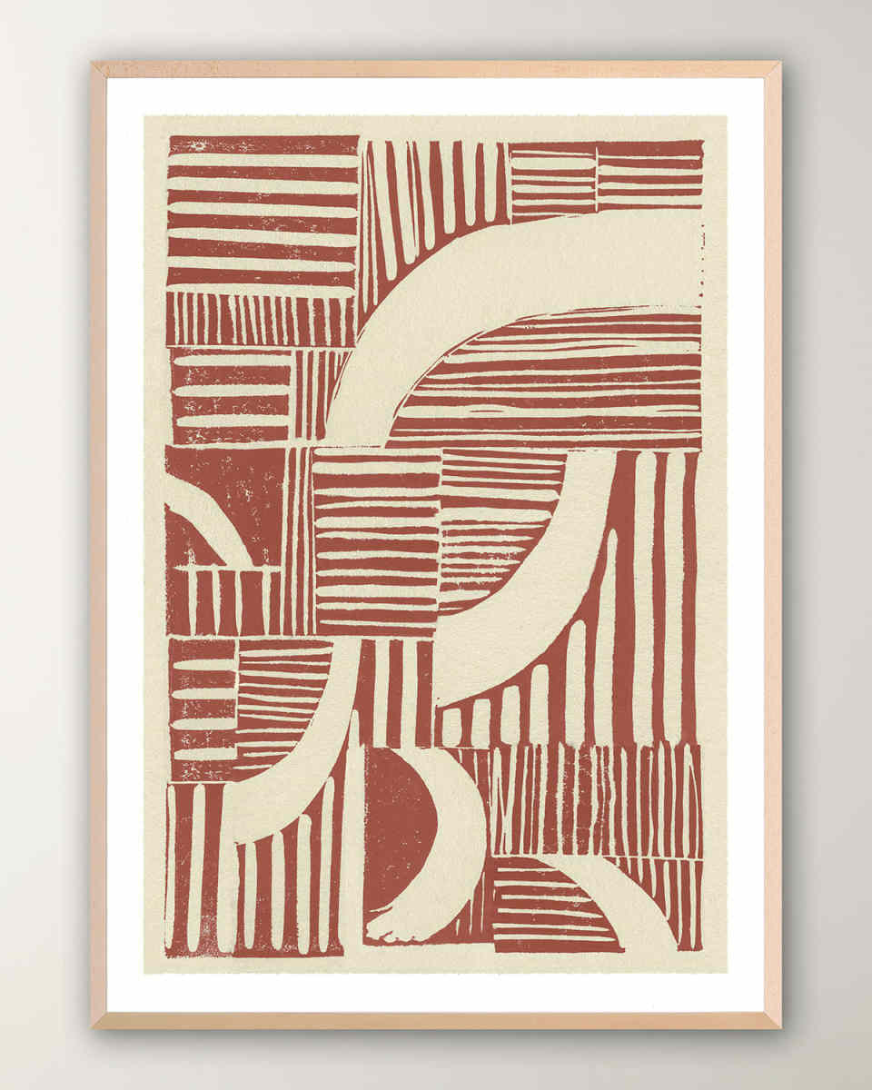 Abstract Linocut C' Digital Print Wall Art by THE Studio