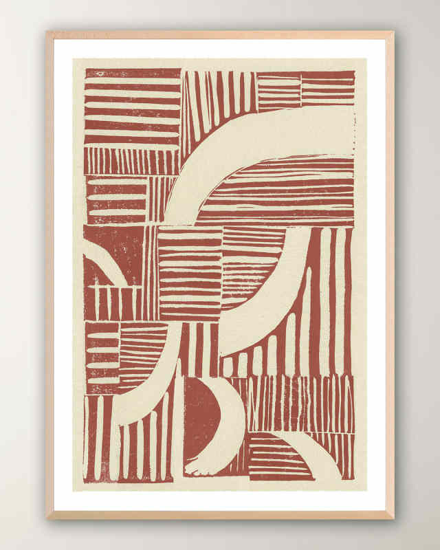 Abstract Linocut C' Digital Print Wall Art by THE Studio