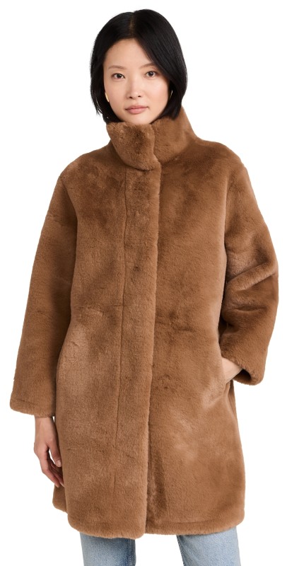 Apparis Blair Mid-Length Coat Camel
