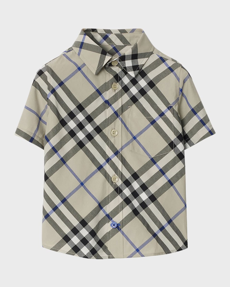 Boy's Owen Check-Print Button Down Shirt, Size 6M-2