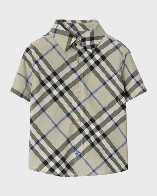 Boy's Owen Check-Print Button Down Shirt, Size 6M-2