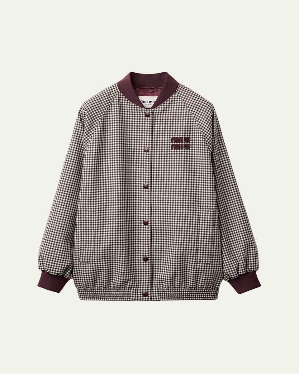 Check Oversized Wool Jacket