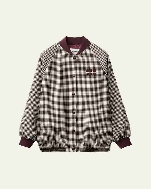 Check Oversized Wool Jacket