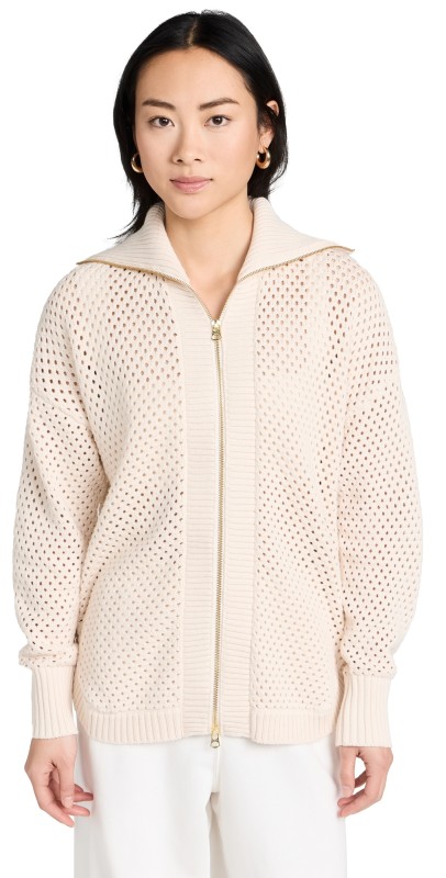 Varley Finn Longline Knit Jacket Whitecap Grey